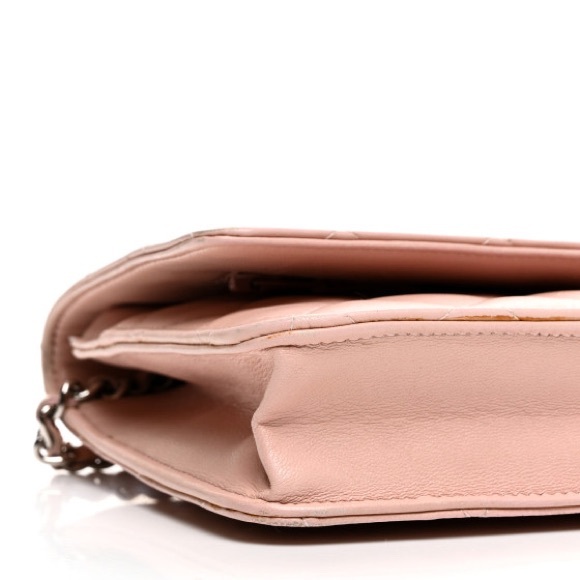 Chanel Lambskin Quilted Wallet On Chain WOC Pink - Picture 5 of 12